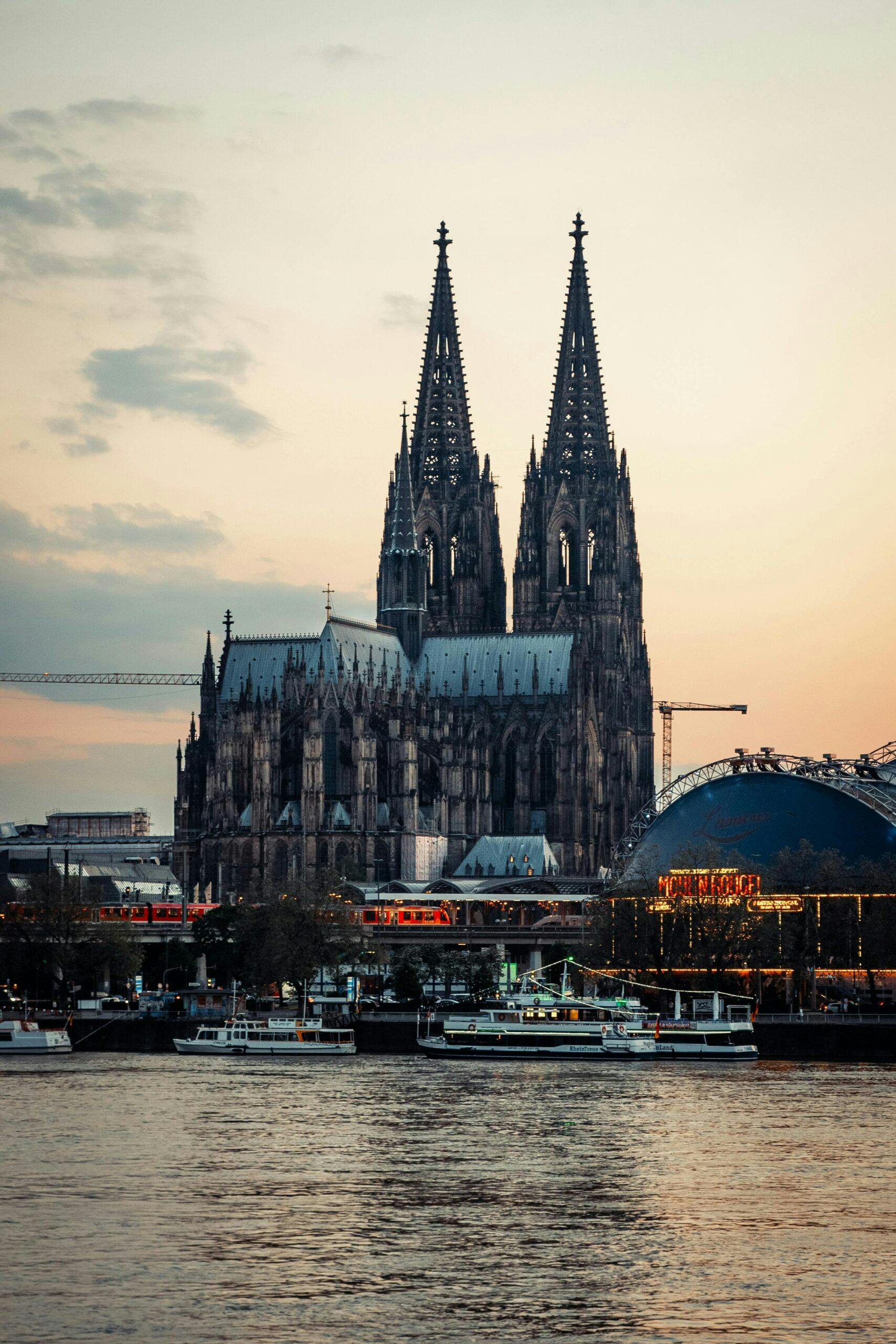 View of the Cologne Cathedral seen from the Rhine River in Cologne, Germany. Photo by Radwan Menzer via Pexels