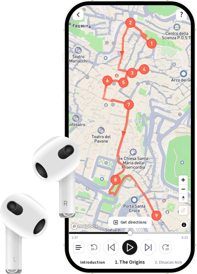Self-guided audio tour navigation with headphones